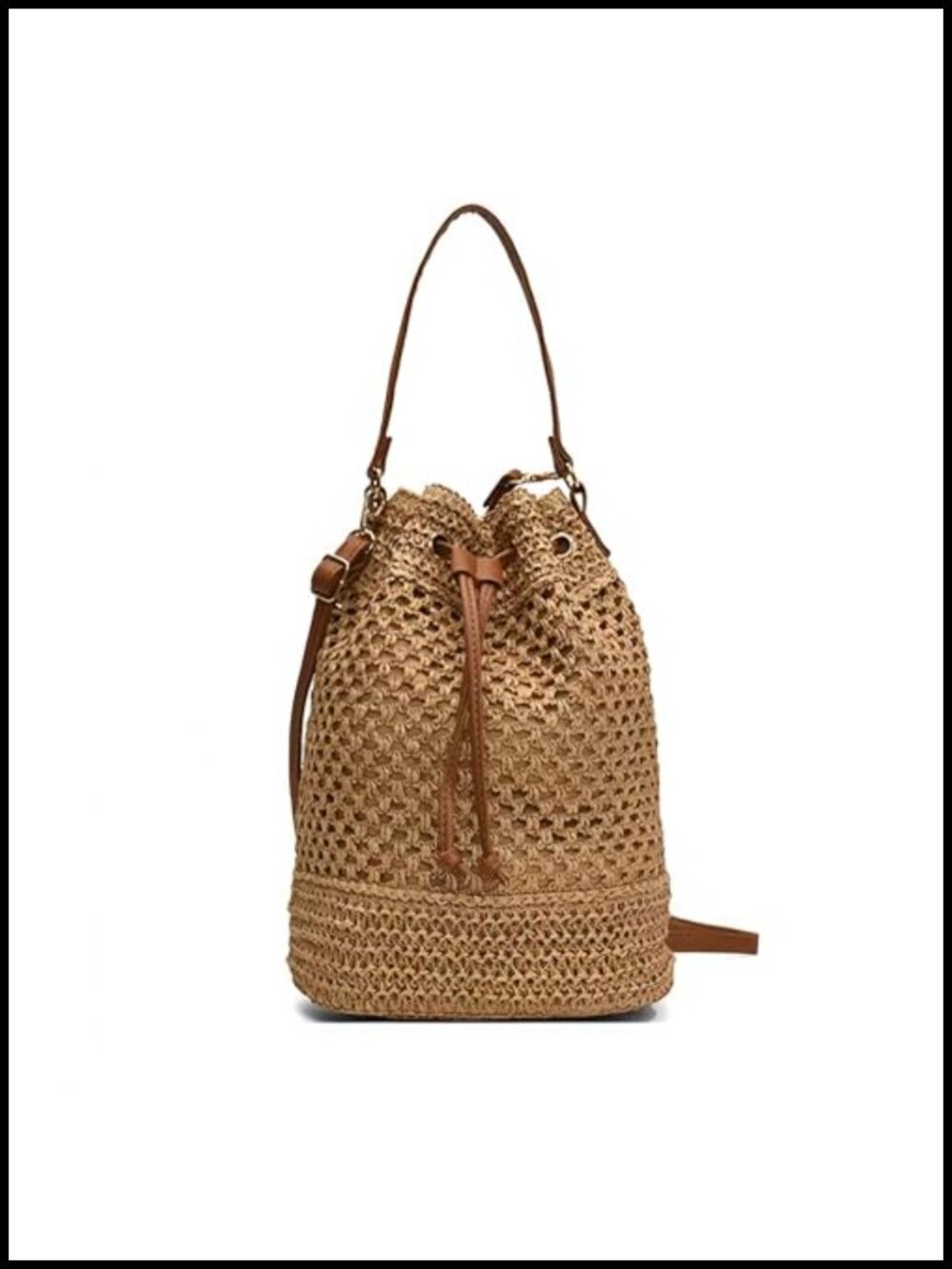 Woven Straw Crossbody Handbag Summer Beach Bag